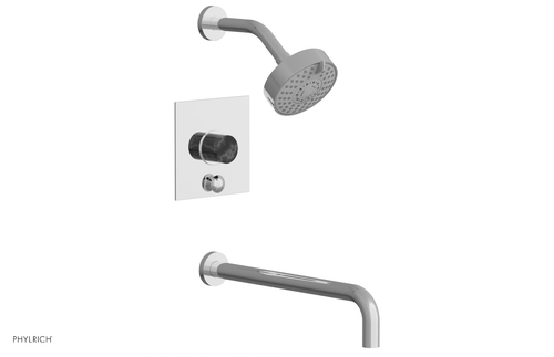 Phylrich BASIC II 14" Pressure Balance Tub and Shower Set - Black Marble 230S-28-14