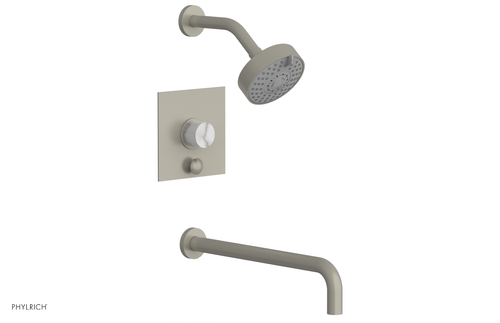 Phylrich BASIC II 14" Pressure Balance Tub and Shower Set - White Marble 230S-28-14