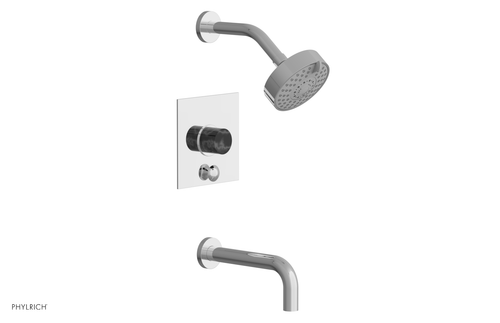 Phylrich BASIC II Pressure Balance Tub and Shower Set - Black Marble 230S-28