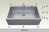 Bosco 233019 30" Stainless Steel Apron-Front Workstation Kitchen Sink