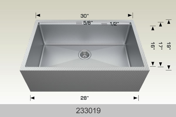 Bosco 233019 30" Stainless Steel Apron-Front Workstation Kitchen Sink