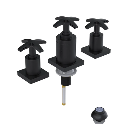 Rubinet Bidet Fitting with Spray, Diverter, and Vacuum Breaker (less drain) Matt Black
