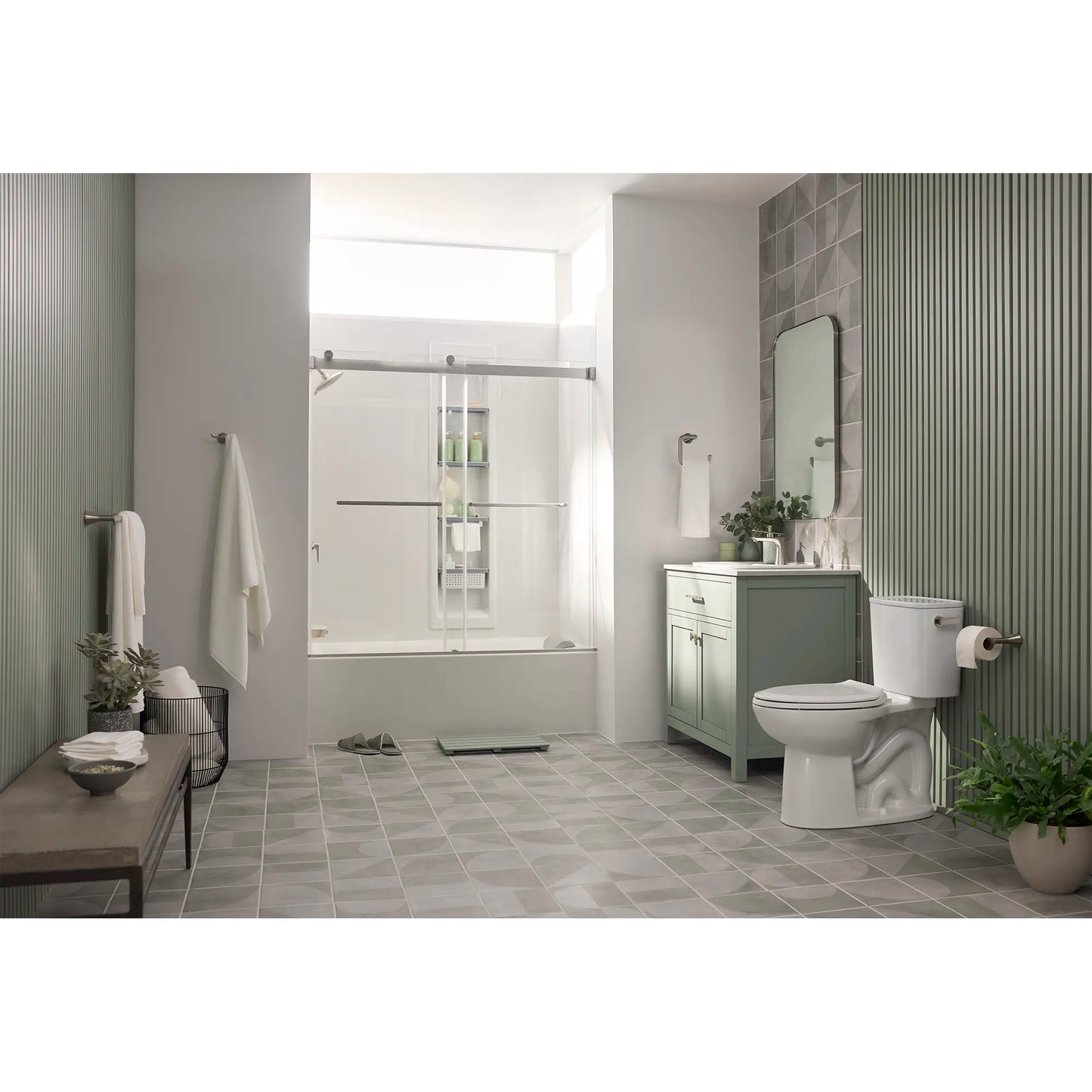 American Standard Aspirations EcoStrength Two-Piece 0.80 gpf/3.0 Lpf Chair Height Elongated Right-Hand Trip Lever Toilet Less Seat