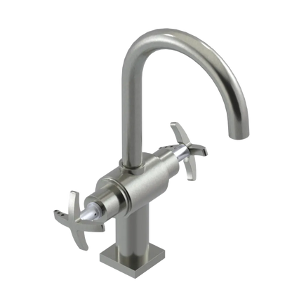 Rubinet Single Hole Dual Handle Lav. Set. (less drain) Satin Nickel