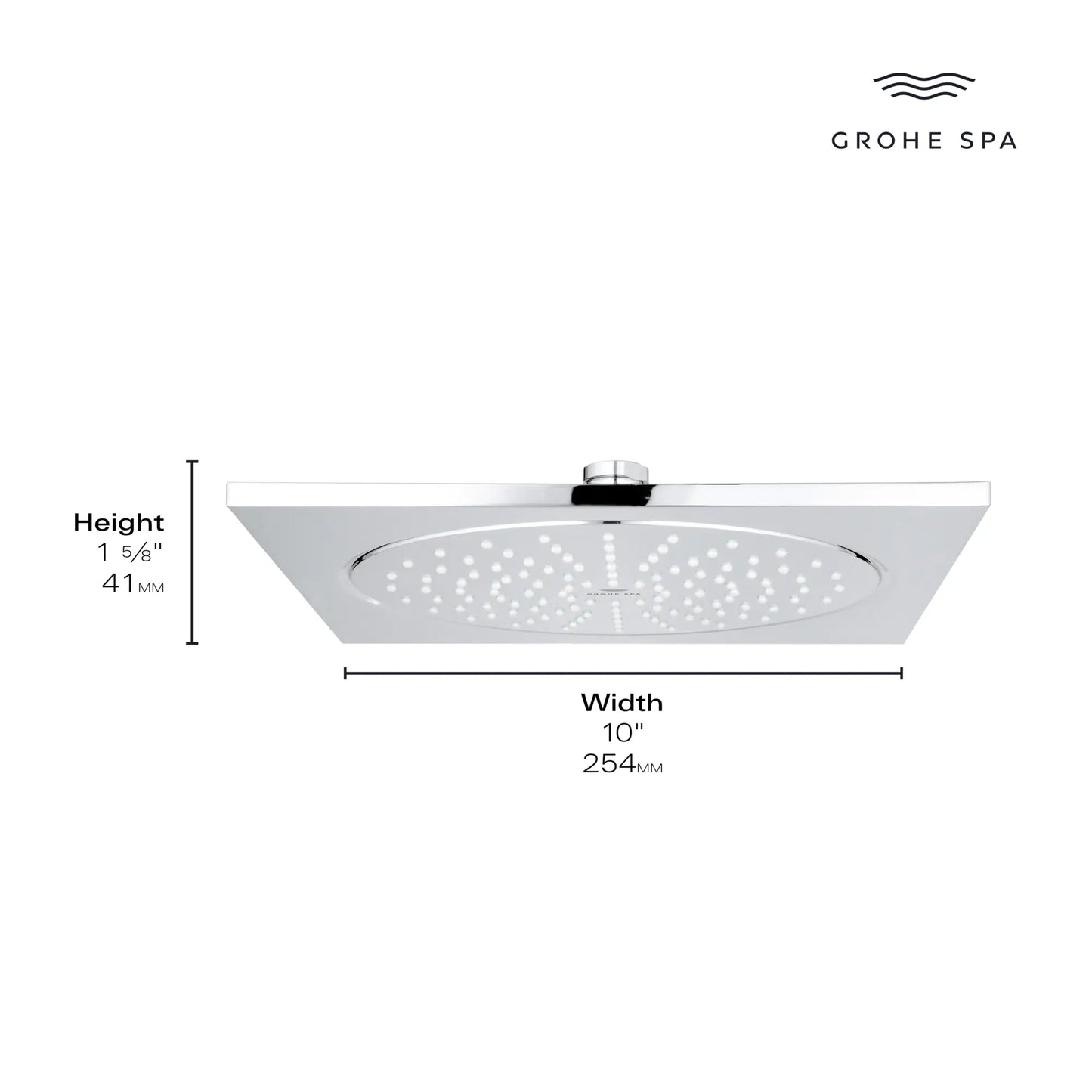 Grohe Rainshower 10" Shower Head - 1 Spray, 9.5 L/Min (2.5 Gpm)