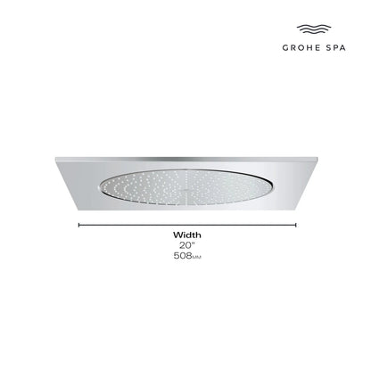 Grohe Rainshower 20" Ceiling Shower Head 1 Spray, 6.6 L/Min (1.75 Gpm)