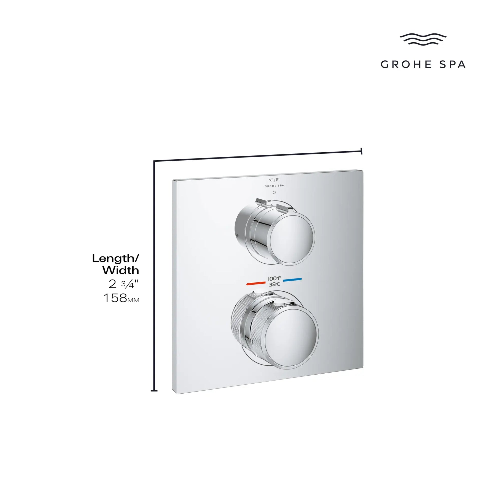 Grohe Allure New Dual Function 2-Handle Thermostatic Valve Trim - Golzar Home