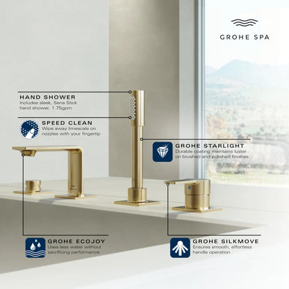 Allure New 4-Hole Single-Handle Deck Mount Roman Tub Faucet With 1.75 Gpm Hand Shower