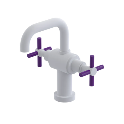 Rubinet Single Hole Dual Handle Lav. Set. (less drain) Matt White
