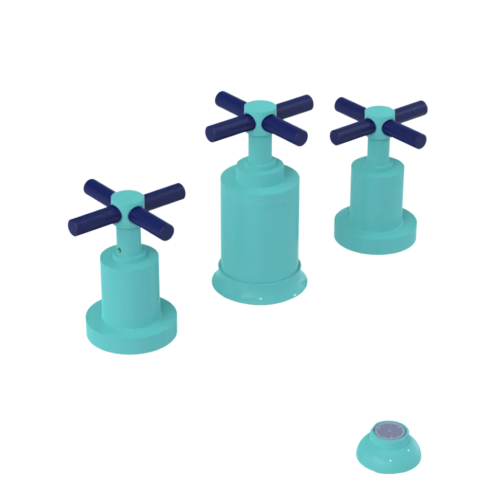 Rubinet Bidet Fitting with Spray, Diverter, and Vacuum Breaker (less drain) Aqua