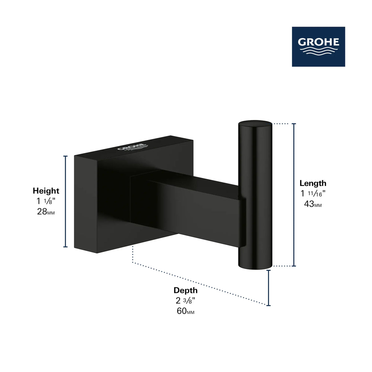 GROHE Essentials Cube Robe Hook – 40511