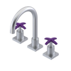Rubinet Widespread Lav. Set. (less drain) Satin Chrome