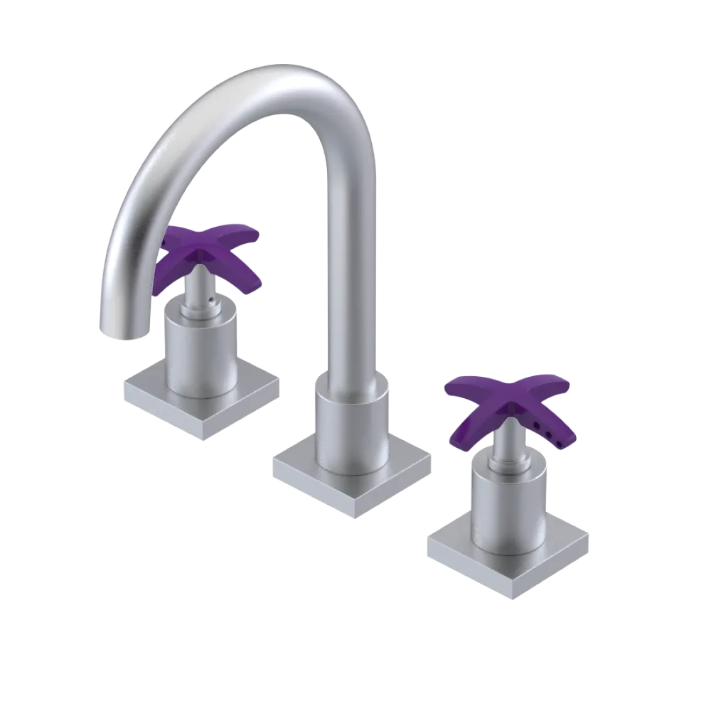 Rubinet Widespread Lav. Set. (less drain) Satin Chrome