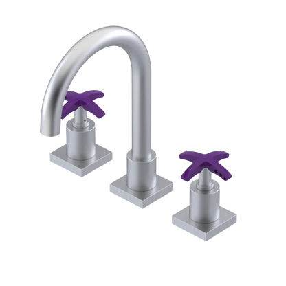 Rubinet Widespread Lav. Set. (less drain) Satin Chrome