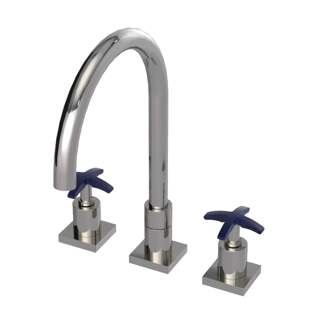 Rubinet Widespread Kitchen Set Polished Nickel
