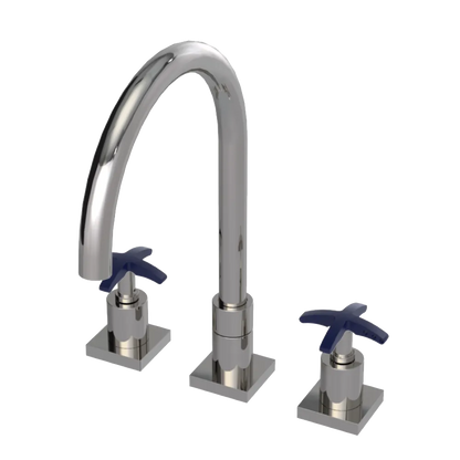 Rubinet Widespread Kitchen Set Polished Nickel