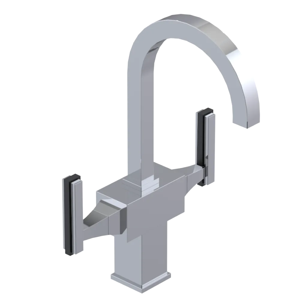 Rubinet Single Hole Dual Handle Lav. Set. (less drain) Chrome