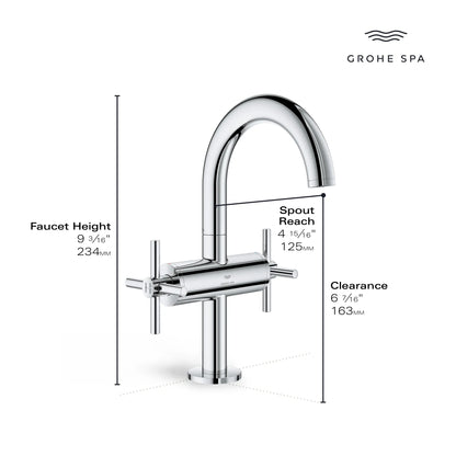 Grohe Atrio New Single Hole Two-Handle M-Size Bathroom Faucet, 1.2 Gpm