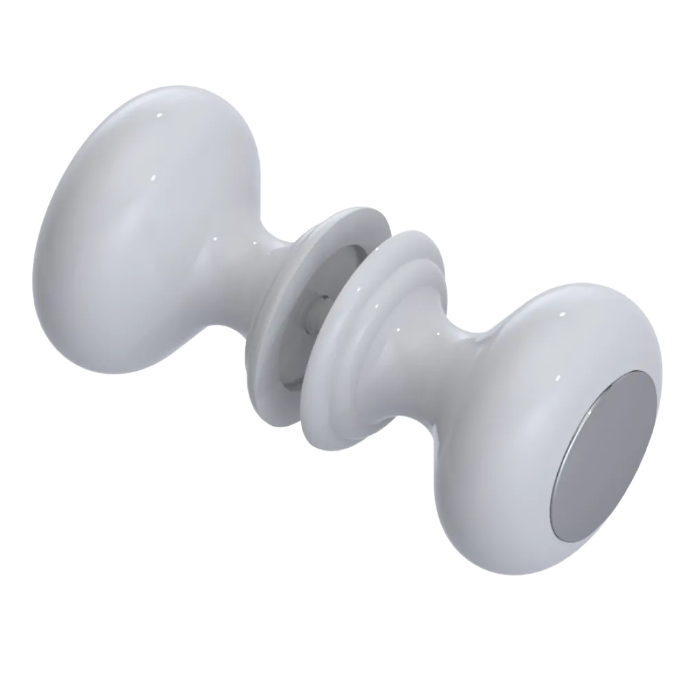 Rubinet Shower Door Knob (set) White