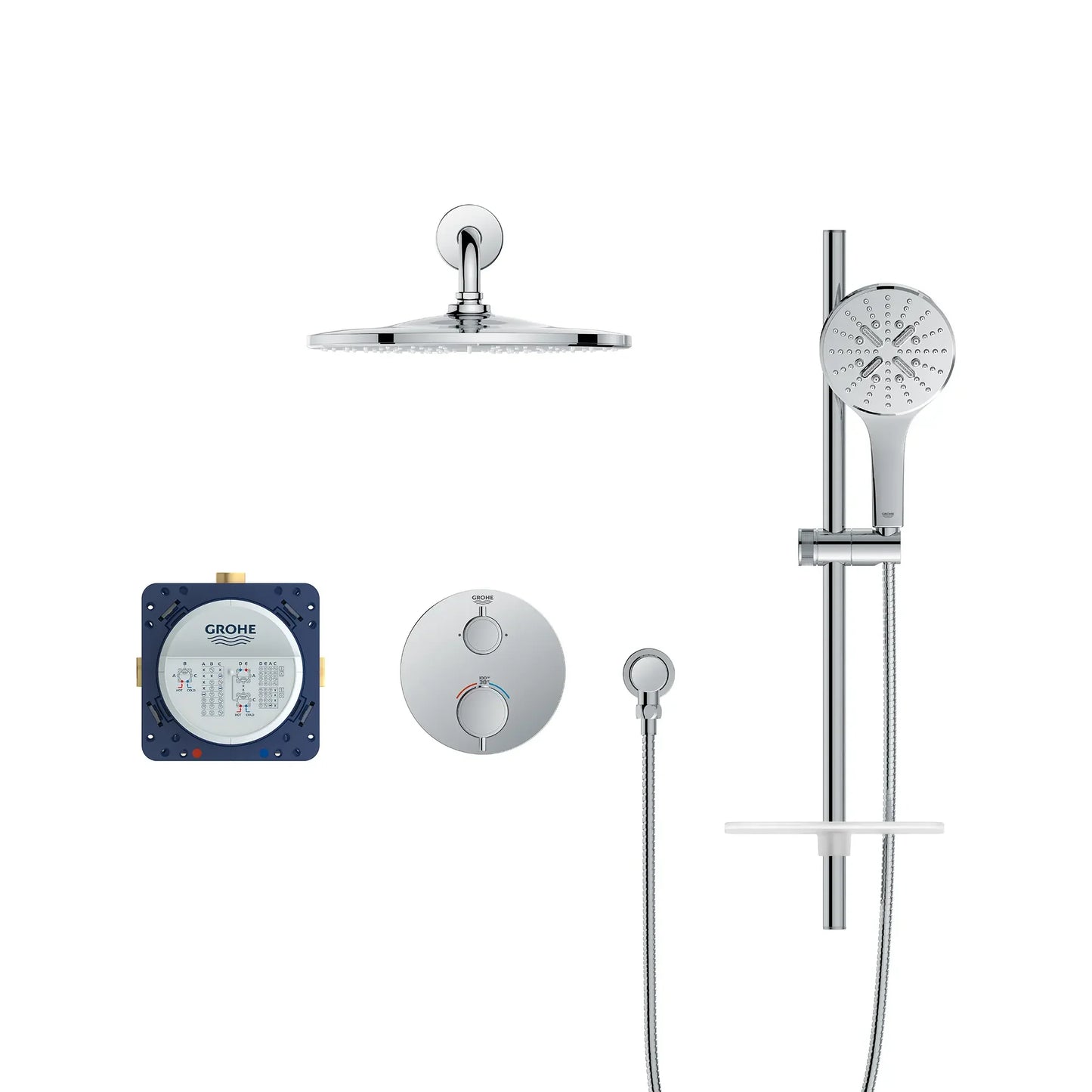 Grohe Rainshower GrohTherm 2-Handle Thermostatic Dual Function Shower Kit