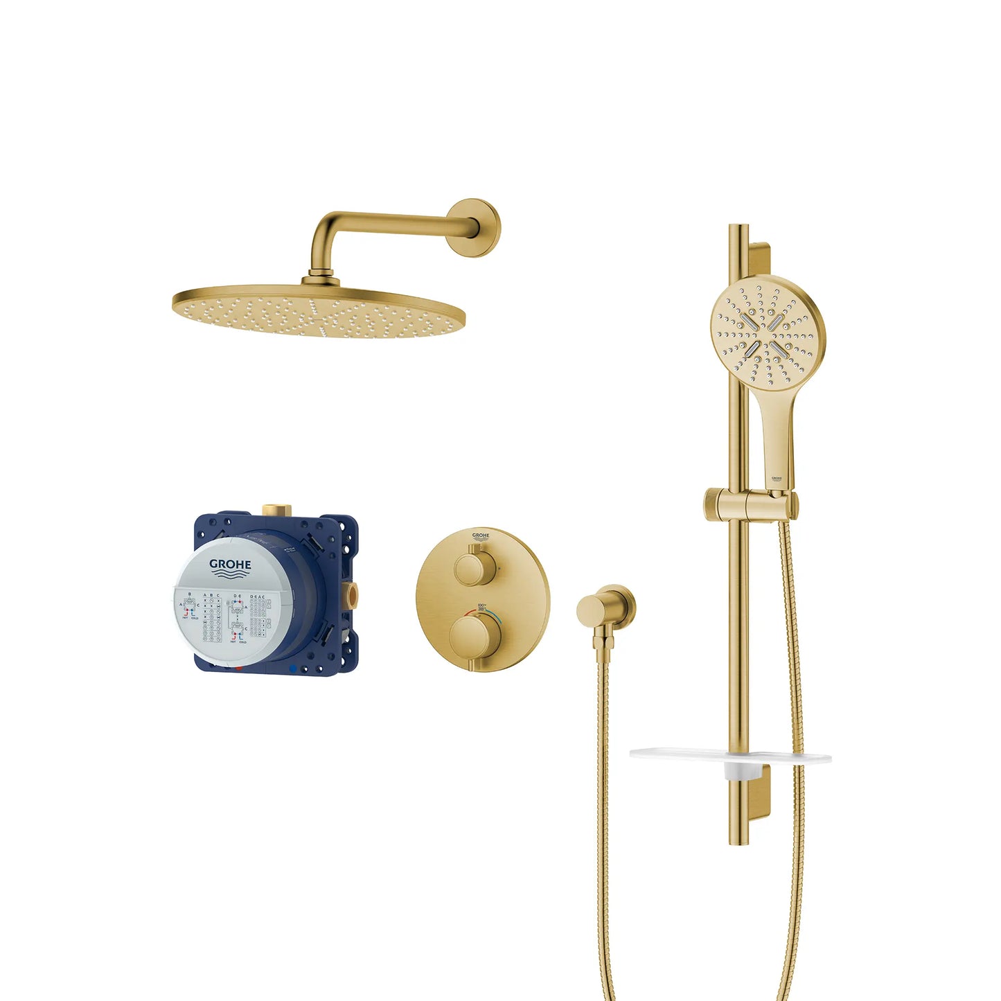 Grohe Rainshower GrohTherm 2-Handle Thermostatic Dual Function Shower Kit