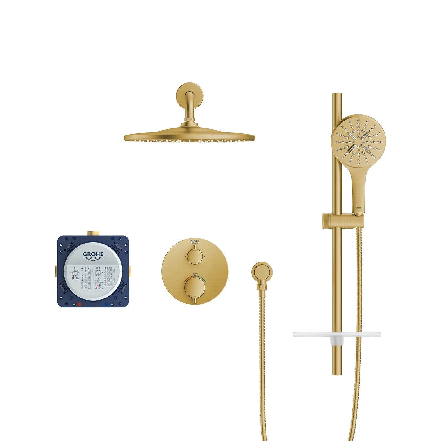 Grohe Rainshower GrohTherm 2-Handle Thermostatic Dual Function Shower Kit