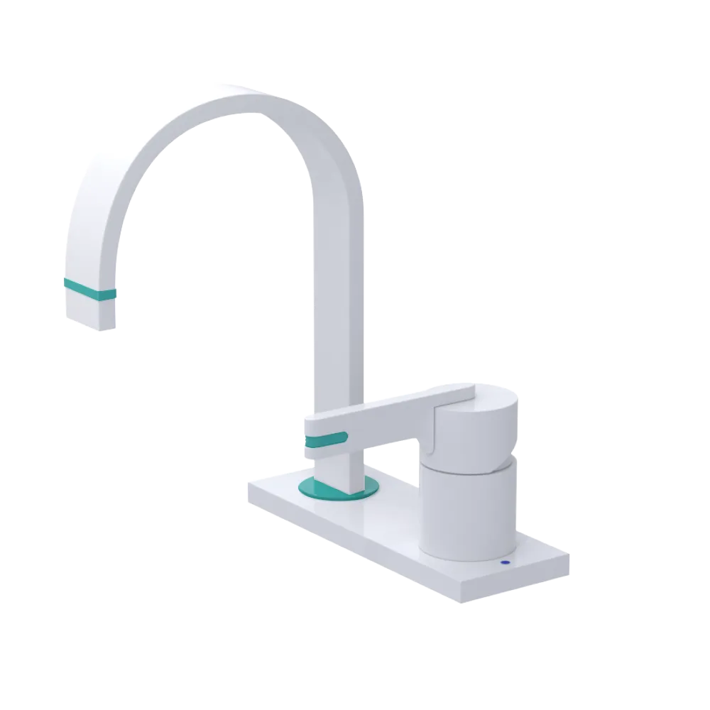 Rubinet 4" Centre Single Control Lav. Set (less drain) White