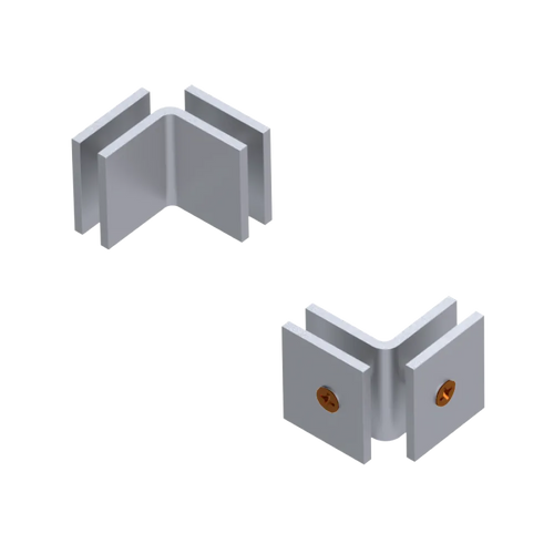 Rubinet 90 Glass to Glass Open Face Satin Chrome