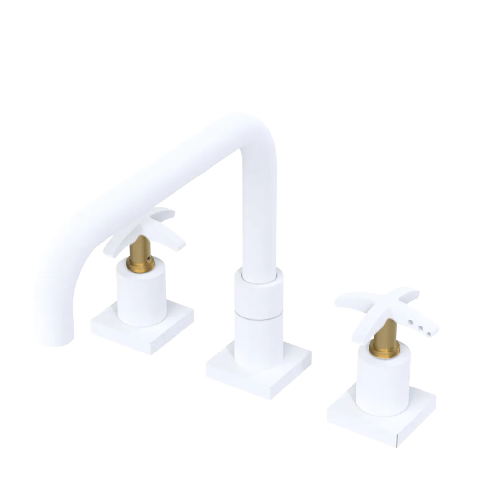 Rubinet Widespread Kitchen Set with Genesis Spout Matt White