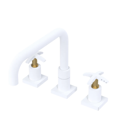 Rubinet Widespread Kitchen Set with Genesis Spout Matt White