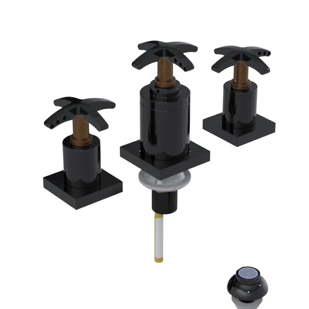 Rubinet Bidet Fitting with Spray, Diverter, and Vacuum Breaker (less drain) Black