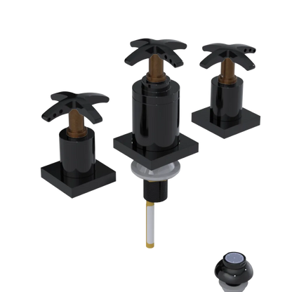 Rubinet Bidet Fitting with Spray, Diverter, and Vacuum Breaker (less drain) Black