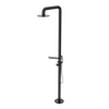 Rubinet Pressure Balance Outdoor Shower with Hand Held Shower & 10" Shower Head (with shelf) - 304 Stainless Steel Matt Black