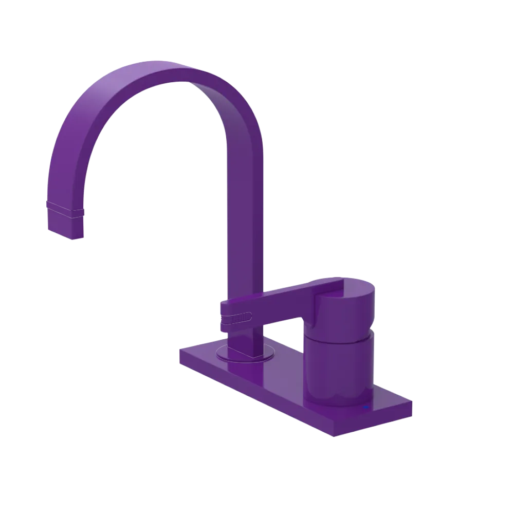 Rubinet 4" Centre Single Control Lav. Set (less drain) Purple Haze