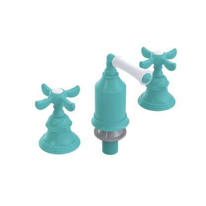 Rubinet Bidet Fitting with Spray, Diverter, and Vacum Breaker (Less Drain) Aqua