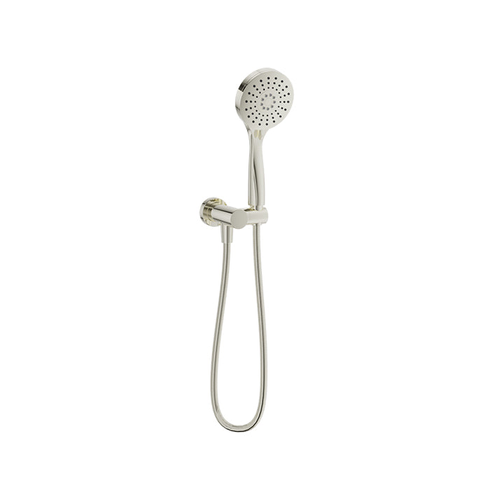 Baril 3-spray anti-limestone hand shower on wall-mounted supply elbow