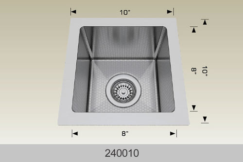 Bosco 240010 10" Stainless Steel Undermount Kitchen Sink
