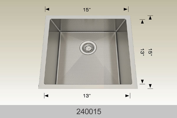 Bosco 240015 15" Stainless Steel Undermount Sink