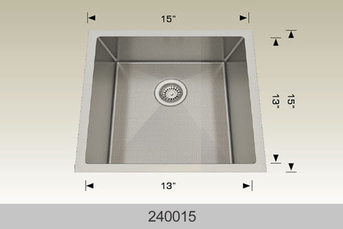 Bosco 240015 15" Stainless Steel Undermount Sink