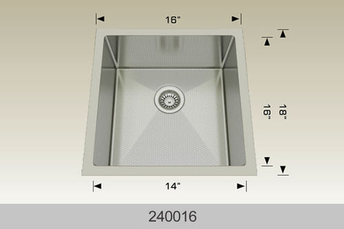 Bosco 240016 16" Stainless Steel Undermount Kitchen Sink