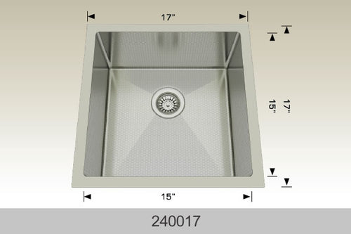 Bosco 240017 17" Stainless Steel Undermount Kitchen Sink
