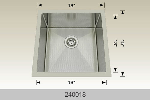Bosco 240018 18" Stainless Steel Undermount Kitchen Sink