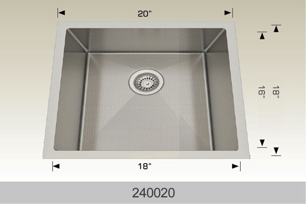 Bosco 240020 20" Stainless Steel Undermount Kitchen Sink