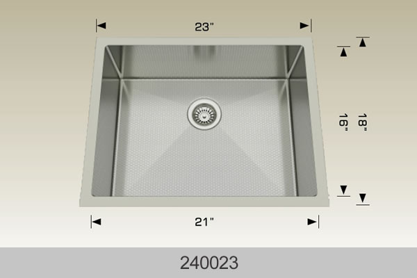 Bosco 240023 23" Stainless Steel Undermount Kitchen Sink