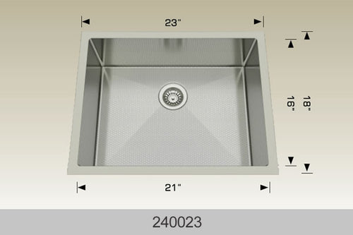Bosco 240023 23" Stainless Steel Undermount Kitchen Sink