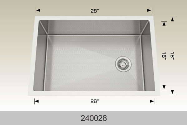 Bosco 240028 28" Stainless Steel Undermount Kitchen Sink