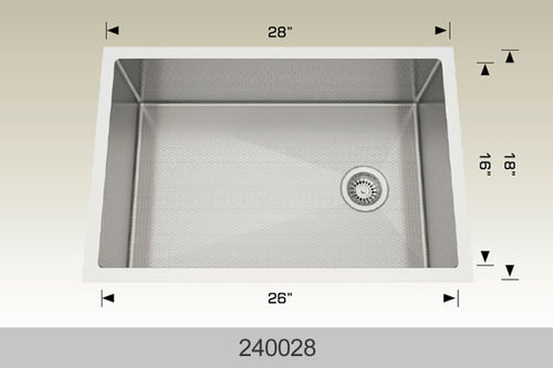 Bosco 240028 28" Stainless Steel Undermount Kitchen Sink