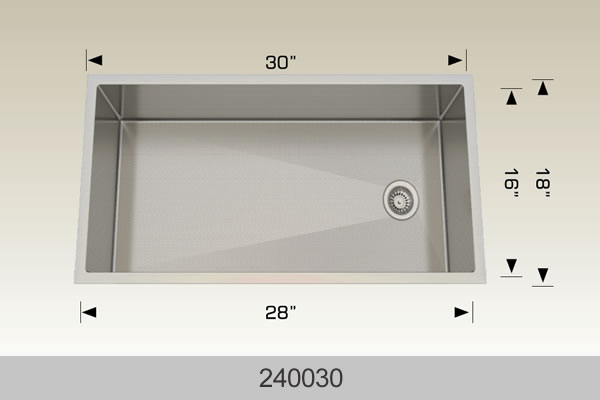 Bosco 240030 30" Stainless Steel Undermount Kitchen Sink