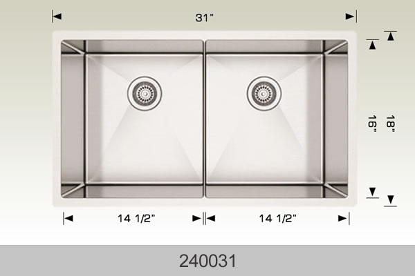 Bosco 240031 31" Stainless Steel Undermount Kitchen Sink