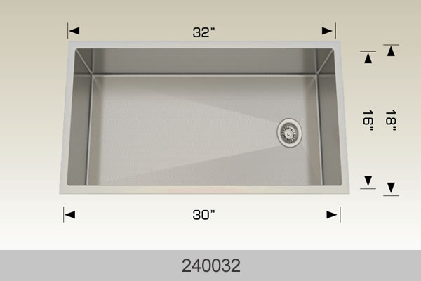 Bosco 240032 32" Stainless Steel Undermount Kitchen Sink
